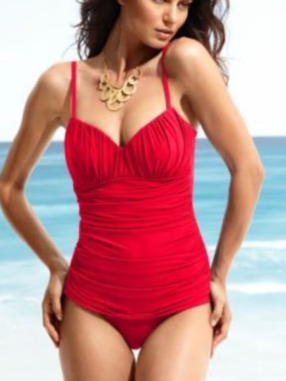 Magic suit rialto Red Ruched One-Piece Swimsuit miraclesuit